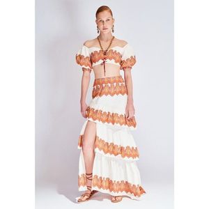 Koton Multicolored Shawl Patterned Ruffle Detailed Skirt vyobraziť