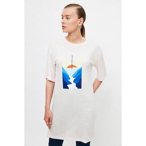 Trendyol Powder Printed Knitted T-Shirt vyobraziť