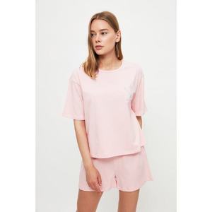 Trendyol Pink Sagittarius Embroidered Knitted Pajamas Set vyobraziť