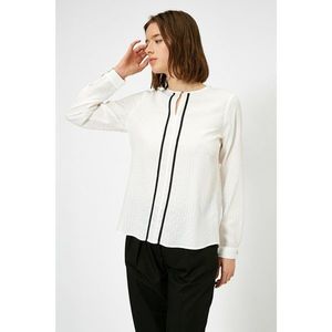 Koton Women's Ecru Black Biye Detailed Blouse vyobraziť