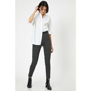 Koton Women's Grey Tight Cut Trousers vyobraziť