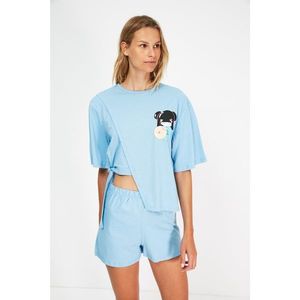 Trendyol Blue Printed Pajamas Set vyobraziť