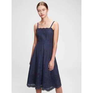 GAP Šaty squareneck eyelet midi dress vyobraziť