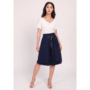 Lanti Woman's Skirt Sp123 Navy Blue vyobraziť
