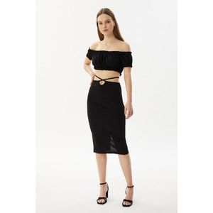 Trendyol Black Waist Detailed Knitted Skirt vyobraziť