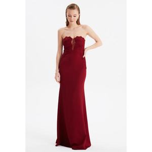 Trendyol Burgundy Lace Detailed Evening Dress & Graduation Gown vyobraziť