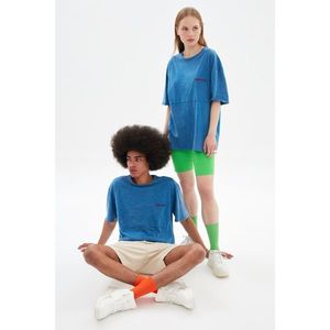 Trendyol Indigo Unisex Oversize T-Shirt vyobraziť