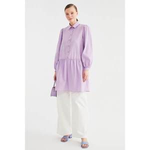 Trendyol Lilac Shirt Collar Tunic Dress vyobraziť