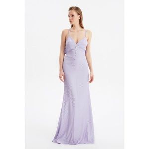 Trendyol Lilac Jacquard Satin Evening Dress & Graduation Gown vyobraziť
