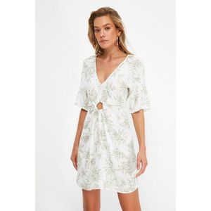 Trendyol Ecru Floral Patterned Backless Beach Dress vyobraziť