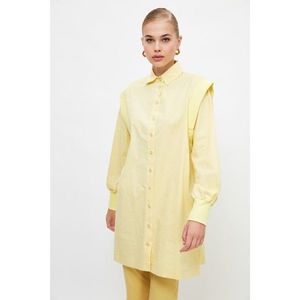 Trendyol Yellow Shirt Collar Tunic vyobraziť