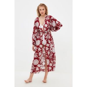 Trendyol Red Mystic Patterned Kimono & Kaftan vyobraziť
