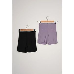 Trendyol Black-Lilac Knit Shorts & Bermuda vyobraziť