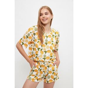 Trendyol Lemon Patterned Knitted Pajamas Set vyobraziť