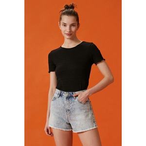 Koton Women's Black Plain T-Shirt vyobraziť