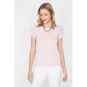 Koton Women's Pink Bike Collar Short Sleeve T-Shirt vyobraziť