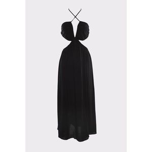 Trendyol Black Cut-Out Detailed Viscose Beach Dress vyobraziť