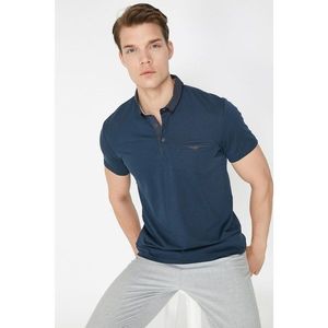 Koton Men's Navy Blue Polo Neck Short Sleeve T-Shirt vyobraziť