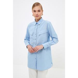 Trendyol Blue Shirt Collar Tunic vyobraziť
