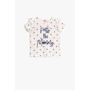 Koton Baby Girl Ecru Patterned Printed T-Shirt vyobraziť