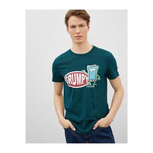 Koton Men's T-shirt Green vyobraziť