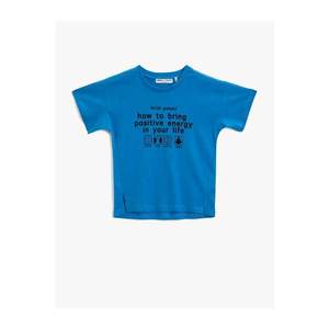 Koton Boy's Open Indigo Respect Life Printed T-shirt vyobraziť