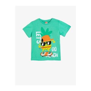 Koton Baby Boy Green Printed Short Sleeve Crew Neck T-Shirt vyobraziť