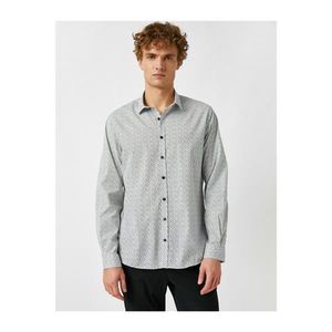 Koton Men's Patterned Classic Collar Long Sleeved Poplin Fabric Shirt vyobraziť