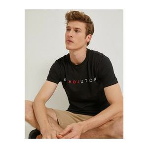 Koton Men's Black Print Printed T-shirt vyobraziť