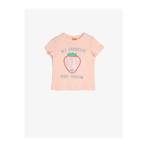 Koton Baby Girl Pink Glitter Detailed T-shirt vyobraziť