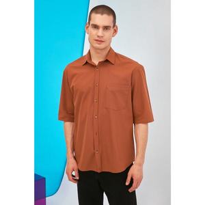 Trendyol Camel Men's Boxy Fit Short Sleeve Shirt vyobraziť
