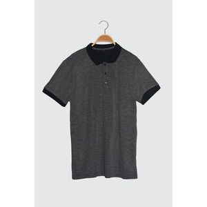 Trendyol Anthracite Men's Regular Fit Textured Short Sleeve Polo Neck T-shirt vyobraziť
