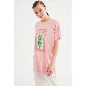Trendyol Powder Flower Detailed Knitted Tunic T-shirt vyobraziť