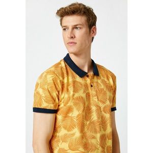 Koton Men's Yellow Patterned T-Shirt vyobraziť