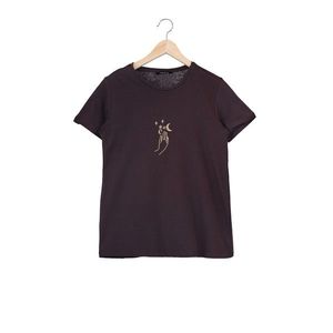 Trendyol Brown Embroidered Basic Knitted T-Shirt vyobraziť