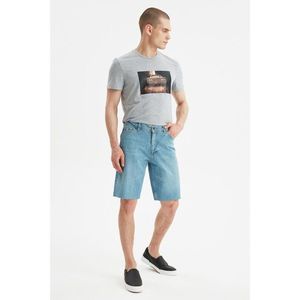 Trendyol Blue Men's Regular Cut-Hem Denim Shorts & Bermuda vyobraziť
