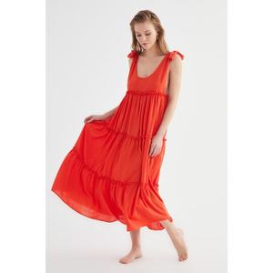 Trendyol Coral Tied Detailed Beach Dress vyobraziť