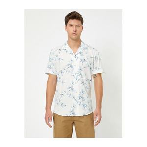 Koton Men's White Floral Pattern Short Sleeve Shirt vyobraziť
