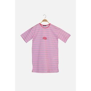 Trendyol Pink Line Detailed Knitted Tunic T-shirt vyobraziť