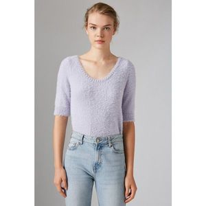 Koton Women's Purple Short Puff Sleeve Sweater vyobraziť