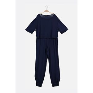 Trendyol Navy Crop Knitted Pajamas Set vyobraziť