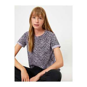 Koton Leopard Pattern Short Sleeve Crew Neck T-shirt vyobraziť