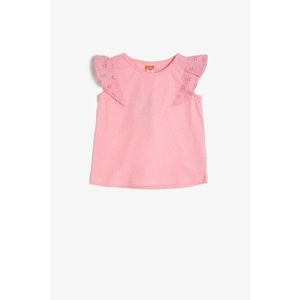 Koton Baby Girl Pink Crew Neck Short Sleeve Ruffle Detailed Athlete vyobraziť