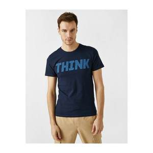 Koton Men's Navy Blue T-Shirt vyobraziť