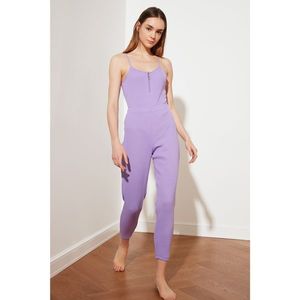 Trendyol Lilac Knitted Body and Pyjama Bottom Set vyobraziť
