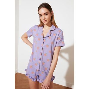 Trendyol Lilac Fruit Printed Knitted Pyjama Set vyobraziť