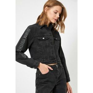 Koton Women's Black Printed Jean Jacket vyobraziť