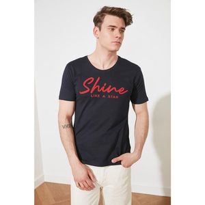Trendyol Navy men's Printed T-shirt vyobraziť