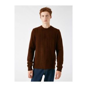 Koton Men's Brown Bike Collar Slim Sweater vyobraziť
