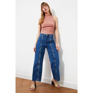 Trendyol Indigo Zipper Detail High Waist Wide Leg Jeans vyobraziť